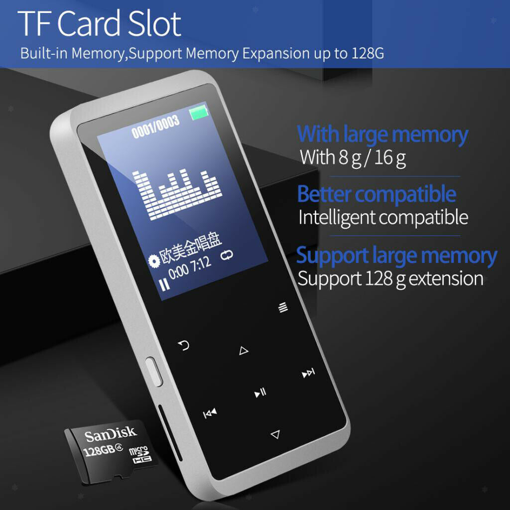 MP3 player with Bluetooth, lossless HiFi sound quality with FM radio /