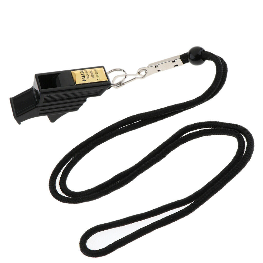 2 Set Safety Referee Whistle with Lanyard and Finger Grip for Football