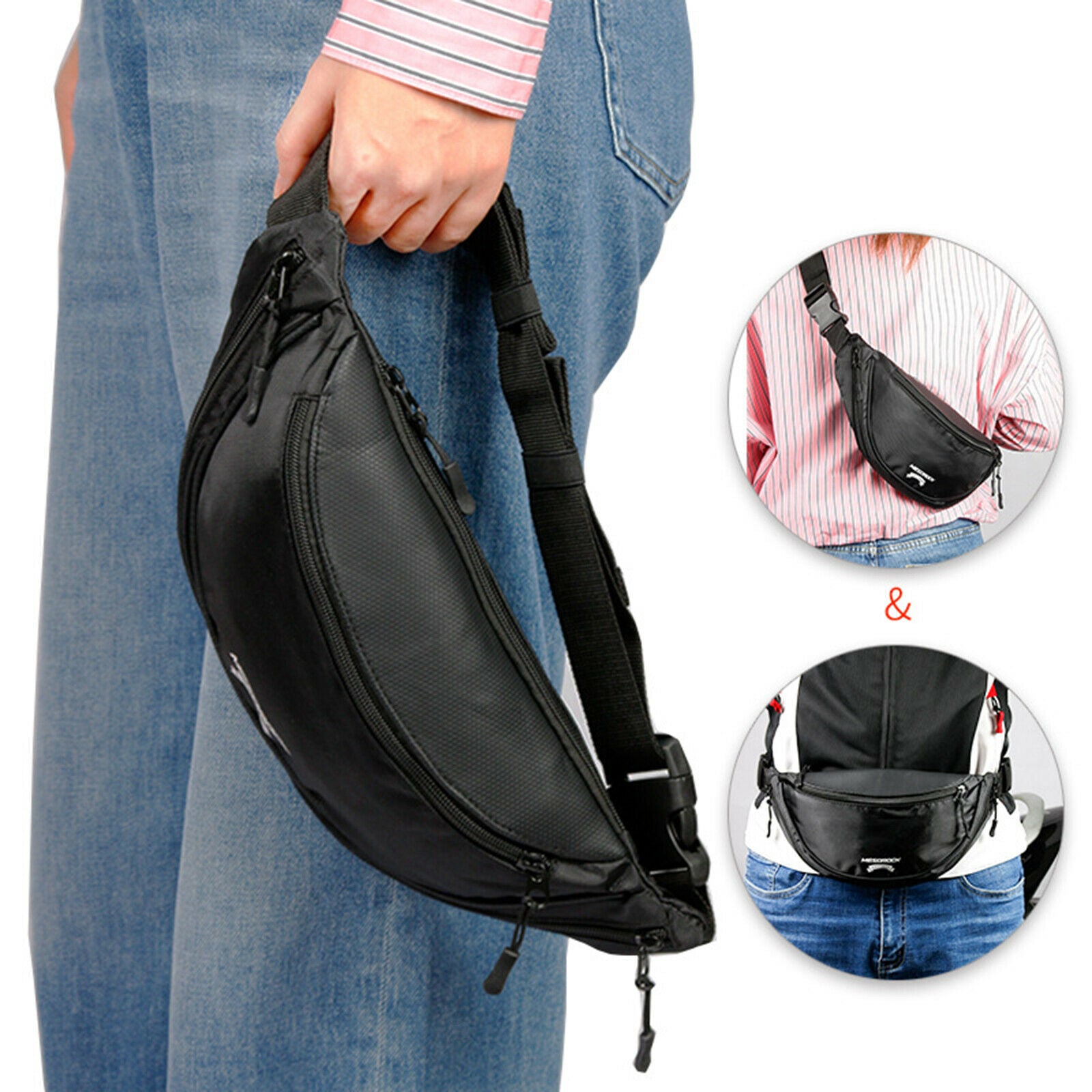 Oxford Rear Seat Safety Belt Bag for Motorcycle Passenger Cycling Adults