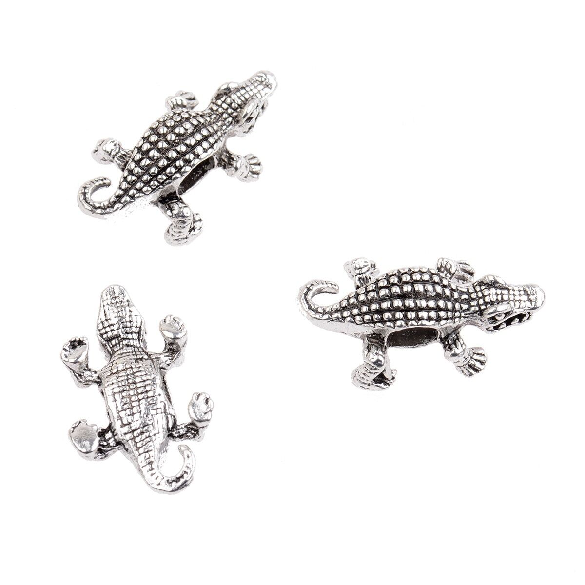 10 Pieces DIY Crocodile Head Beaded For Bracelets Connector Beads Charm Beads