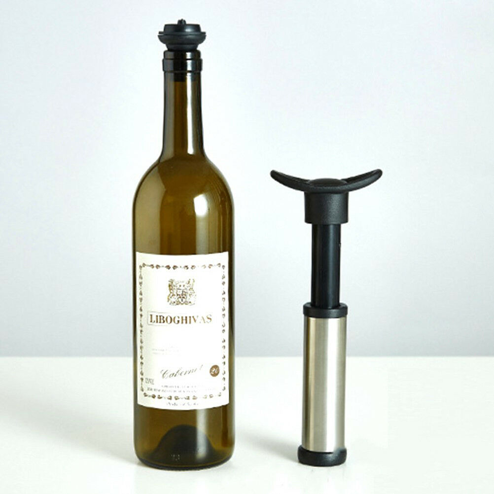 1set Wine Stopper With Vacuum Pump Bar Air lock Aerator Keep Wine Fresh& PgJBDD