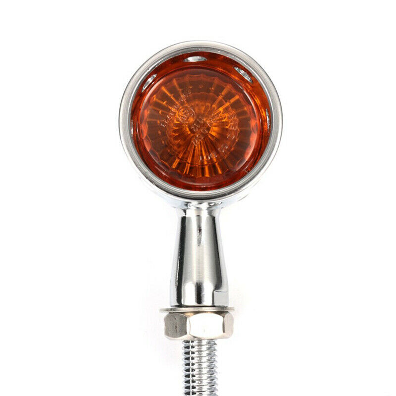 2Pcs Retro Motorcycle Waterproof Corner Lamp Indicator Turn Signal Amber Light
