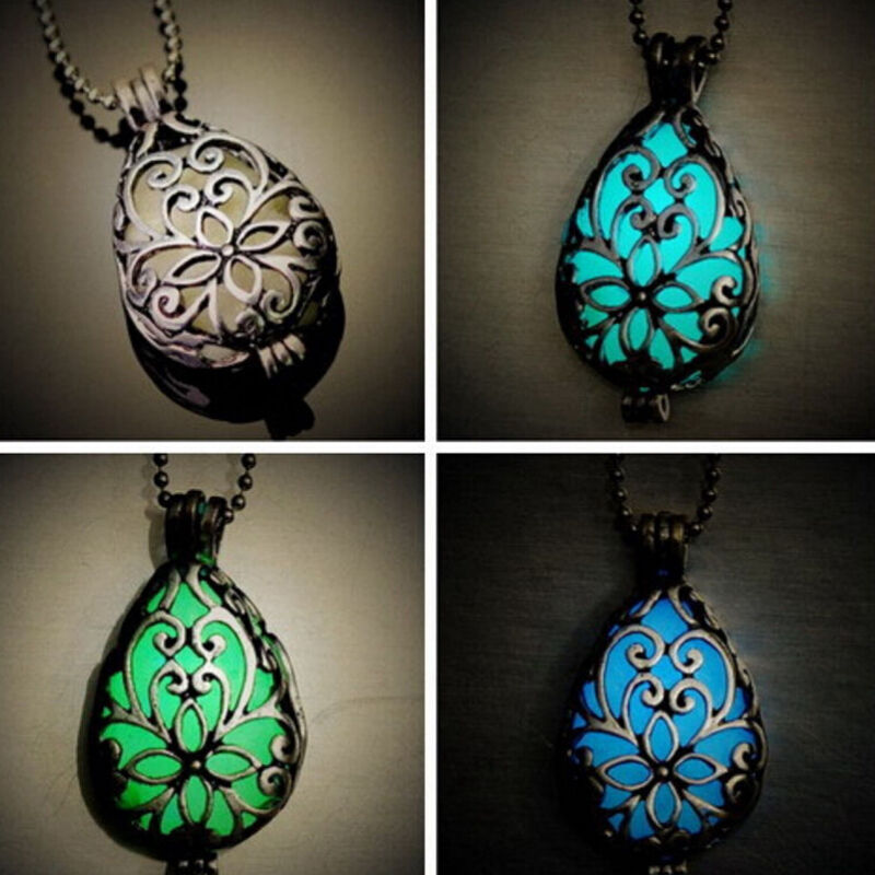 Lovely Wishing Tear Drop Fairy Glow in the Dark Steampunk Pendan.l8
