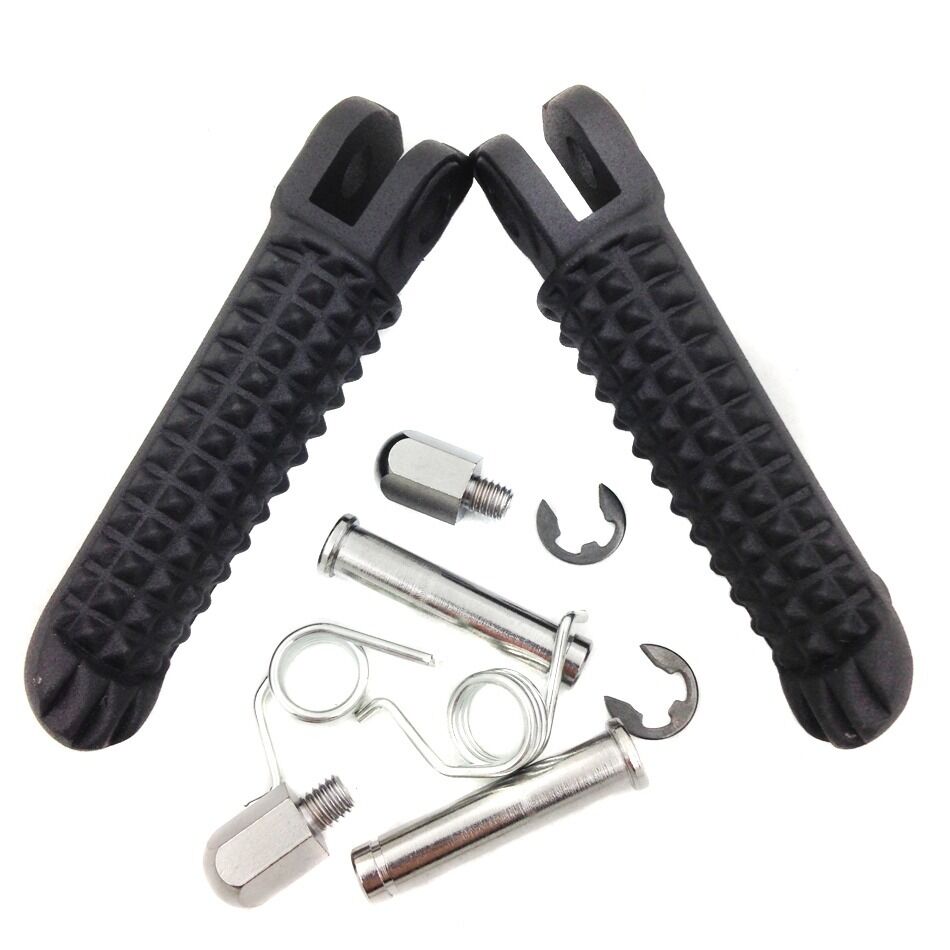 Black Front Foot Pegs Footrest For Yamaha YZF-R1 98- 11 YZF-R6  99-12