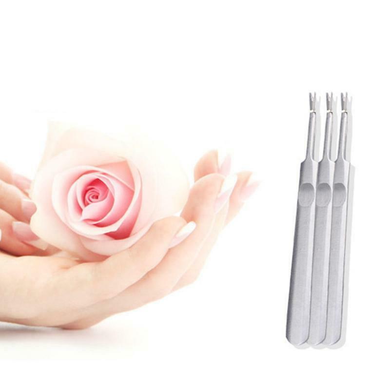 Stainless Steel Cuticle Pusher with V-shaped Fork Manicure Beauty Care Tools