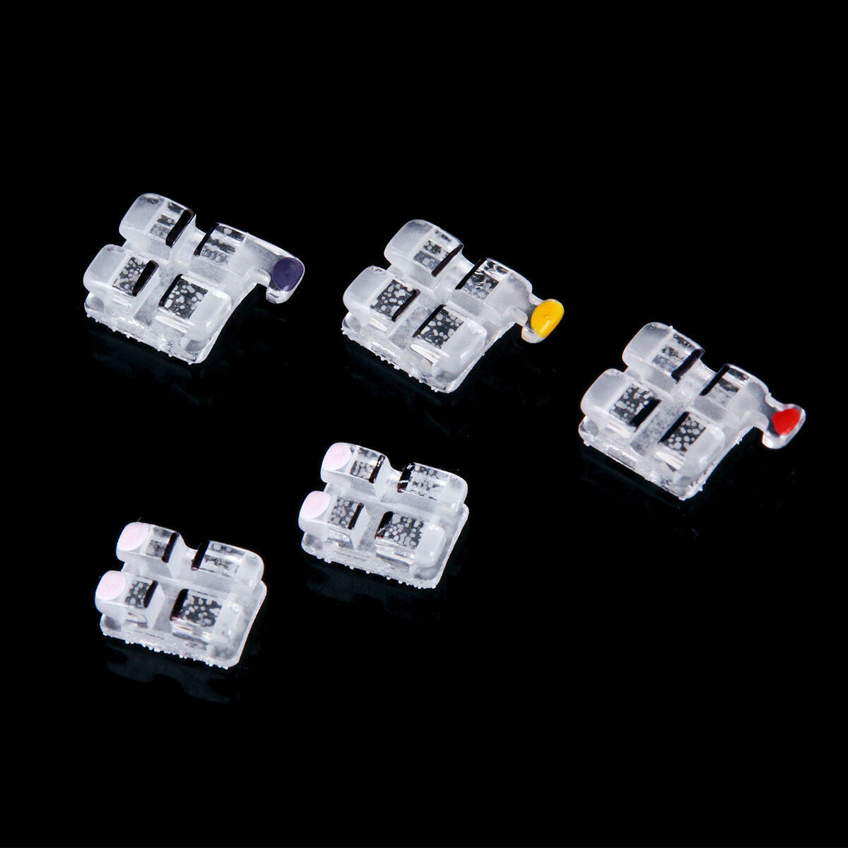 10X Dental Monocrystalline Sapphire Ceramic Brackets Braces MBT 022 Hooks 3 4 5