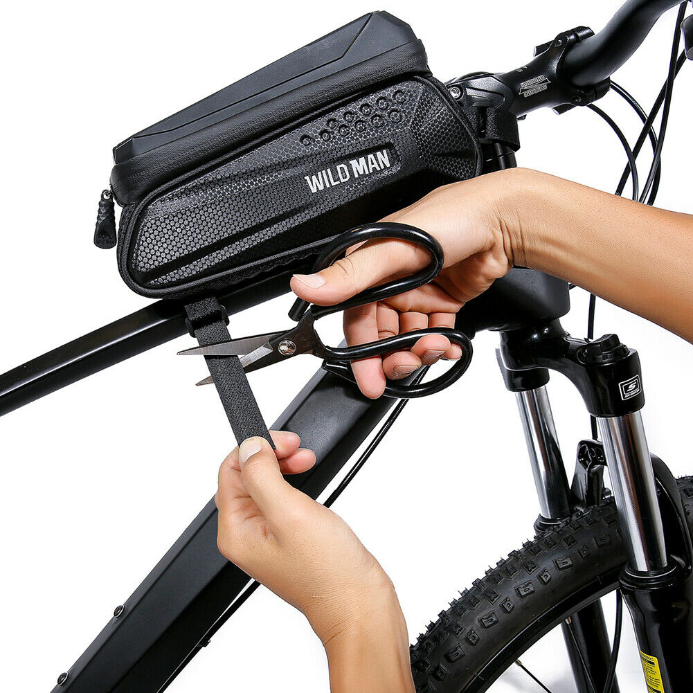 Bike Front Frame Phone Bag Waterproof Touch Screen MTB Road Phone Holder Case @