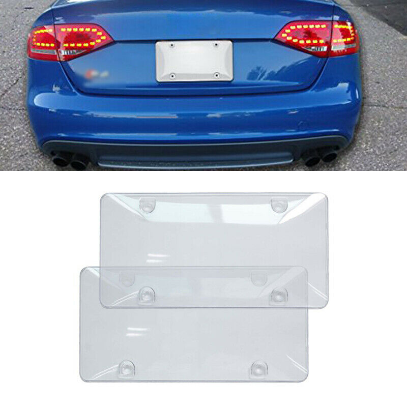2PCS 6x12â€˜â€™ novelty Clear Flat License Plate Cover Shield Plastic Tag Protector