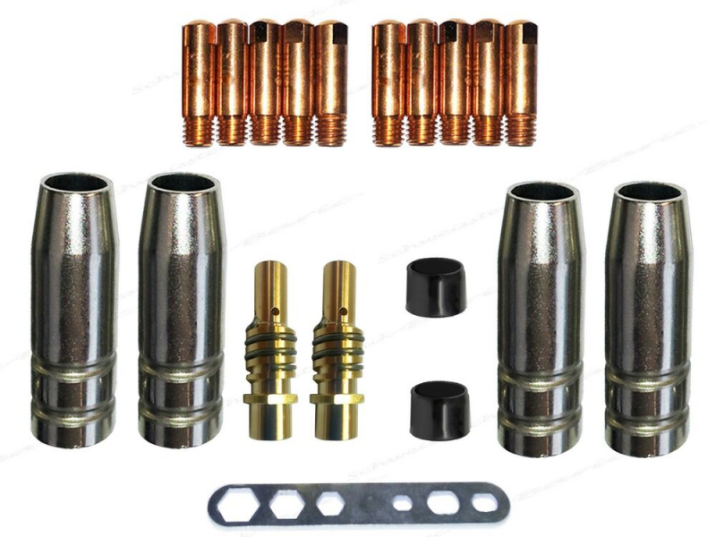 19 Sets of 15Ak Welding Gun Mig Copper Protection Nozzle Mag Wearing Parts