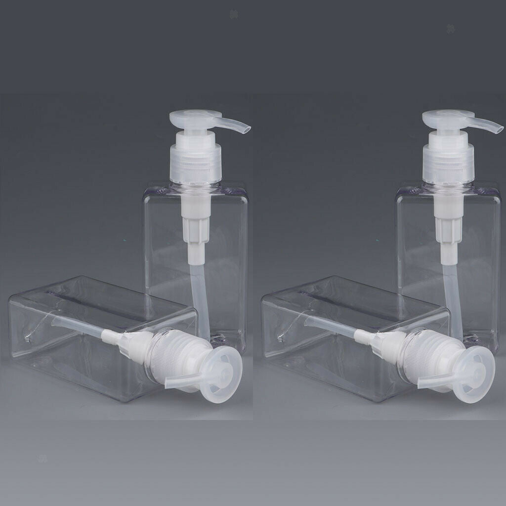 4pcs Refillable Clear Plastic Pump Bottles for Essential Oils, Lotions and