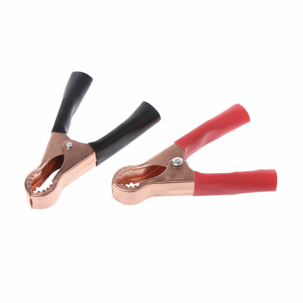 4 x Red Black Car Battery Test Lead Clip Crocodile Alligator Clamps 50A 80mm