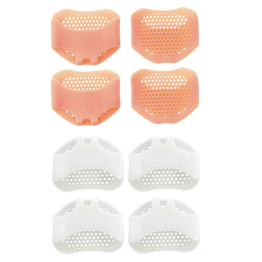 4 Pairs Set Unisex Ball of Foot Pads Metatarsal Pads Support Foot Cushion