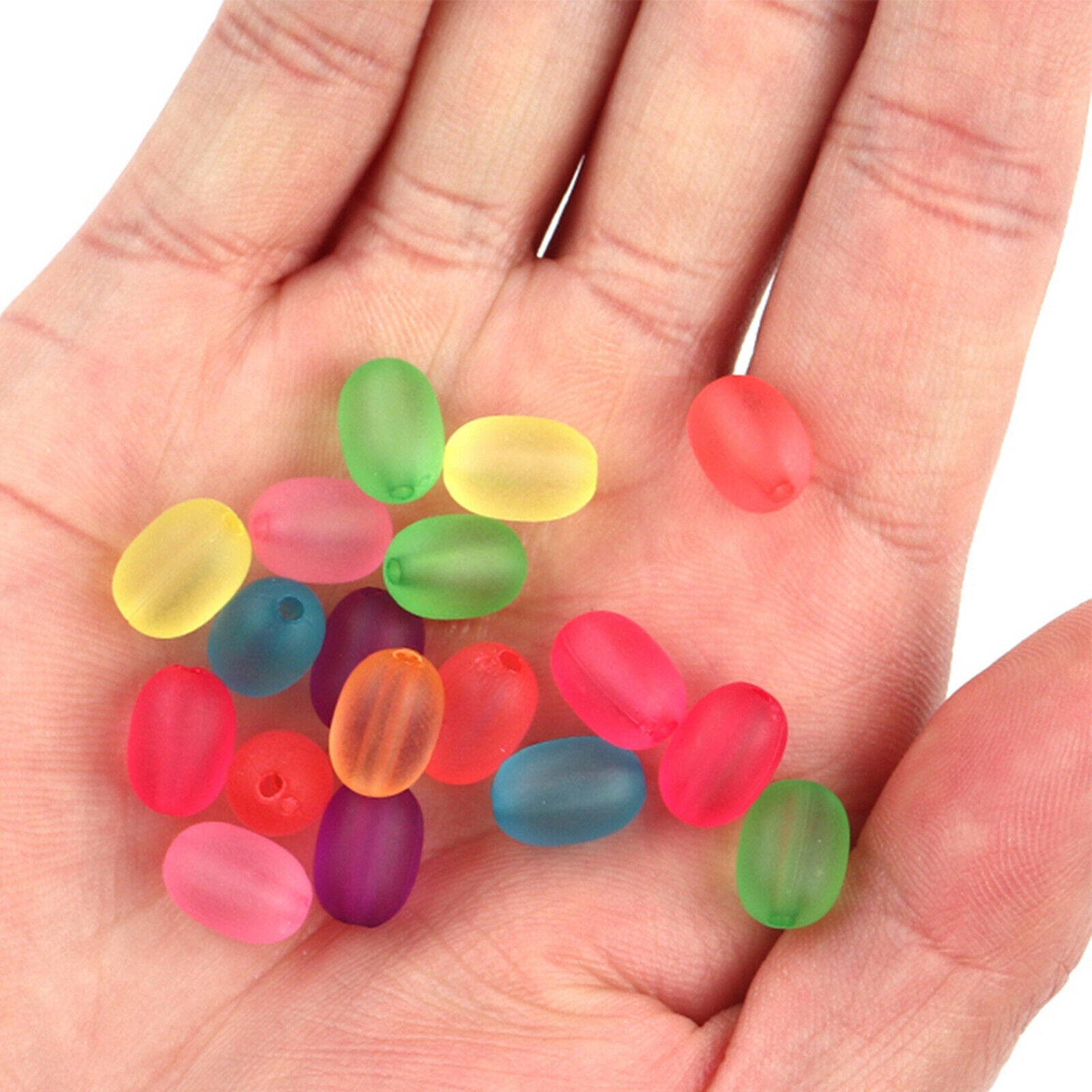 300Pcs Oval Beads 10mm Jewelry Making Crafting Loose Bead Charms Accessories