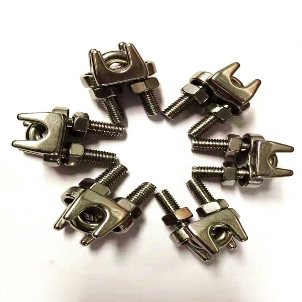 304 Stainless Steel Wire Rope Clip Clamp Saddle Clips U Bolt Fastener 5mm