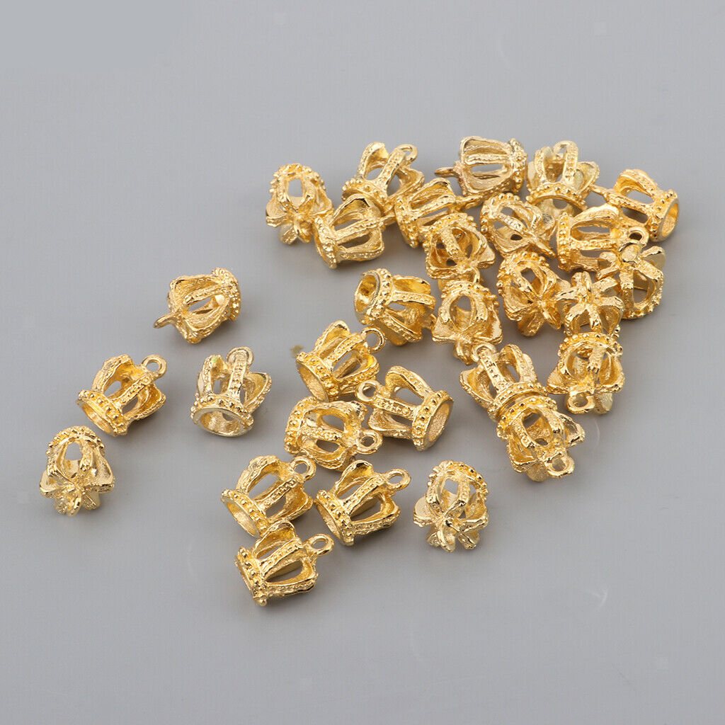 60 Pieces Charms Metal Crown Pendants Bangle Earrings Jewelry Accessories