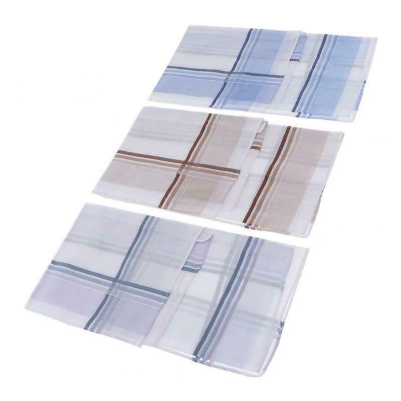 3pcs Handkerchiefs Plaids Square Hanky Comfy Soft Kerchiefs Party Hankie