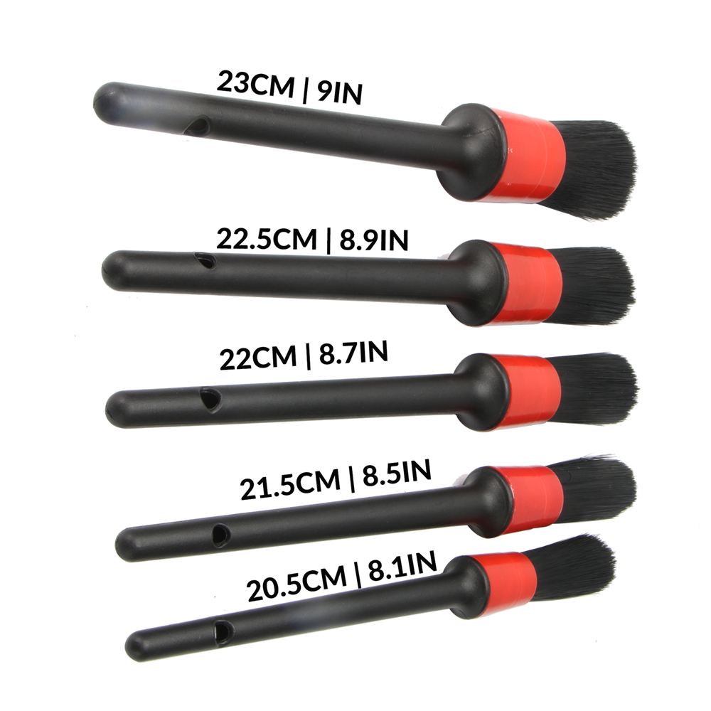 5Pcs/Set Black Car Auto Detailing Brushes Interior & Exterior Cleaning Brush Set