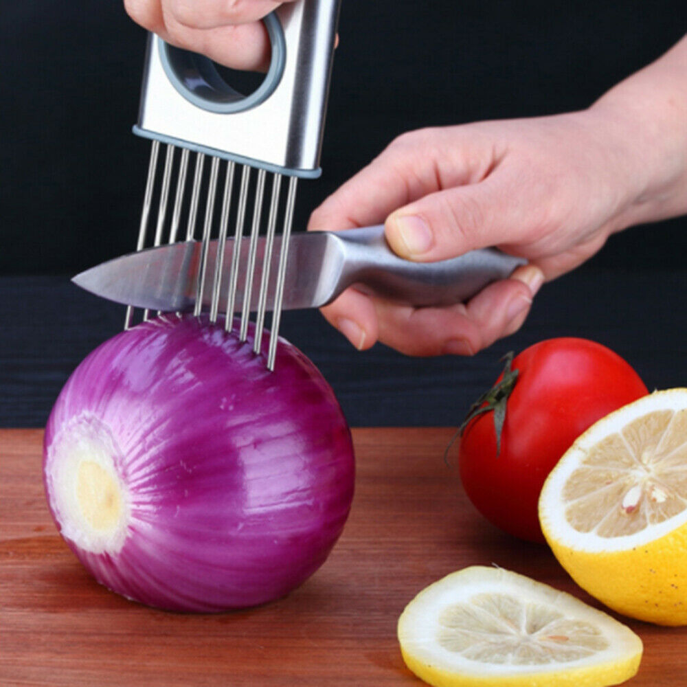 Stainless Steel Onion Needle Onion Fork Vegetables Fruit Slicer Cutting Tools