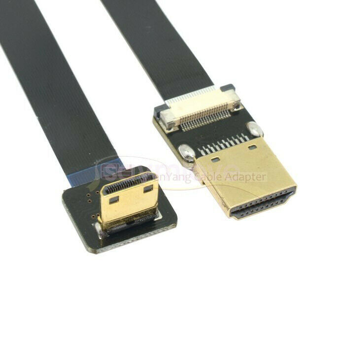 New 20cm HDMI to Right Angle Mini HDMI Flexible Flat Ribbon Cable for FPV