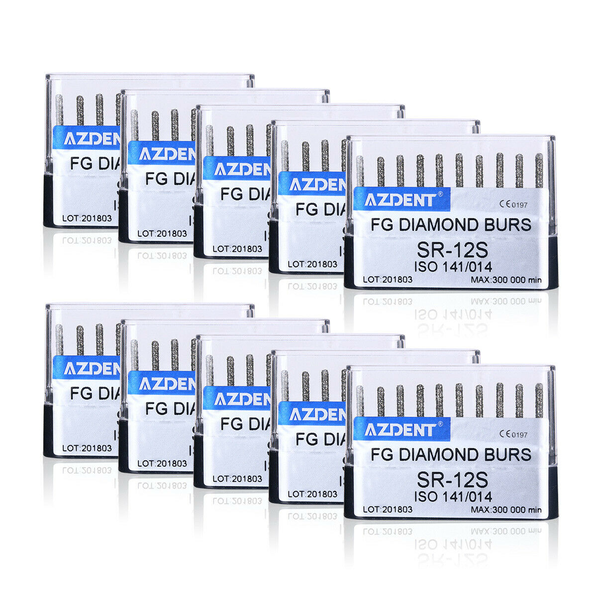 20X Dental Super Coarse FG Diamond Burs SR-12S Straight /Cylindrical Round Head