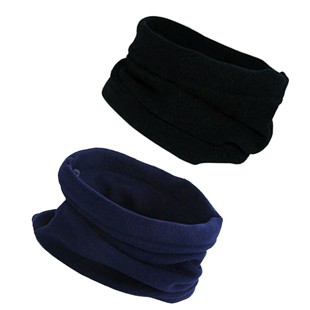 2 Pieces Neckwarmer Thermal Fleece Snood Scraf Motorbike Cycle Riding Mens