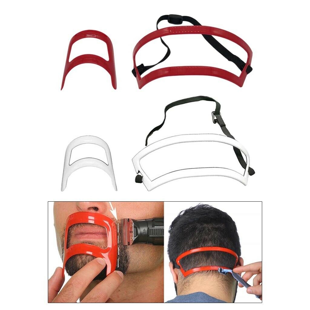 4x Neckline Beard Shaving Template Style Design Trimming Shaper Guide Tools