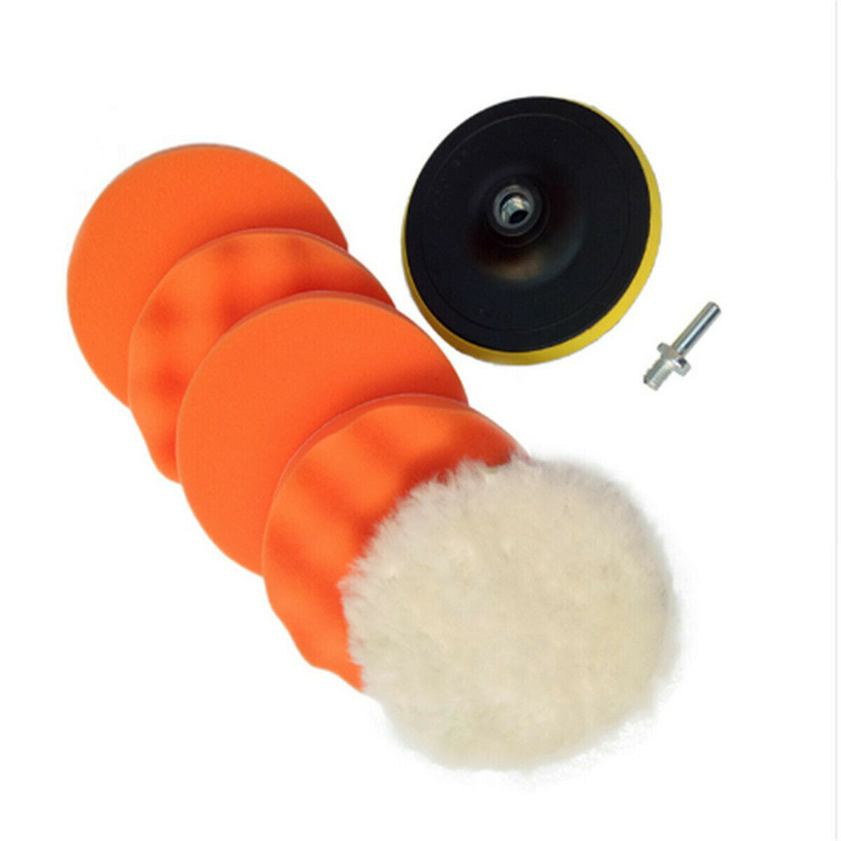 7Pcs 4"sponge Polishing waxing Buffing Pads Kit Compound-Auto Car Drill Adapter