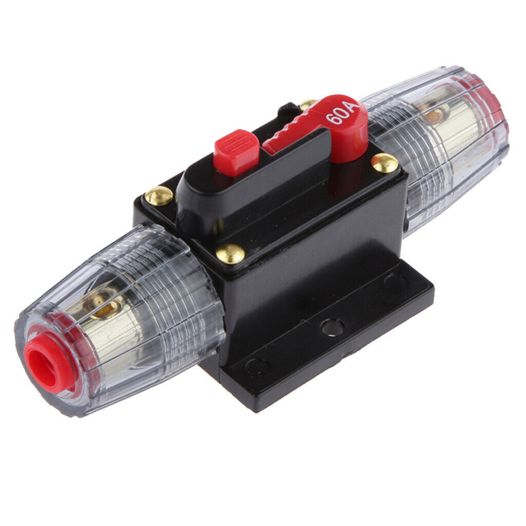 Manual Reset Breaker 12v/24v Car Auto Boat Reset Switch Fuse Holder 60A 01