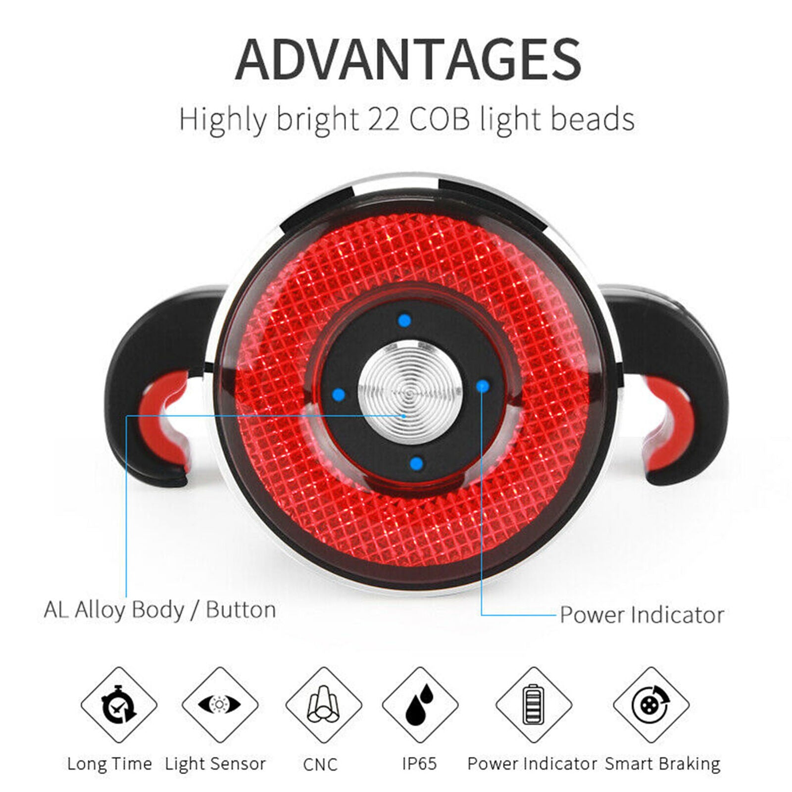Smart BrakingTaillight Waterproof Bike USB LED Bicycle Lamp Saddle Rear Light