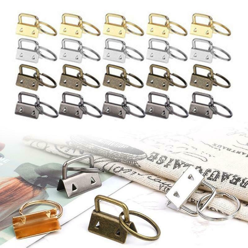 45Pcs Key Fob Hardware Set with Pliers Tassels for DIY Wristlet Clamp Keychain