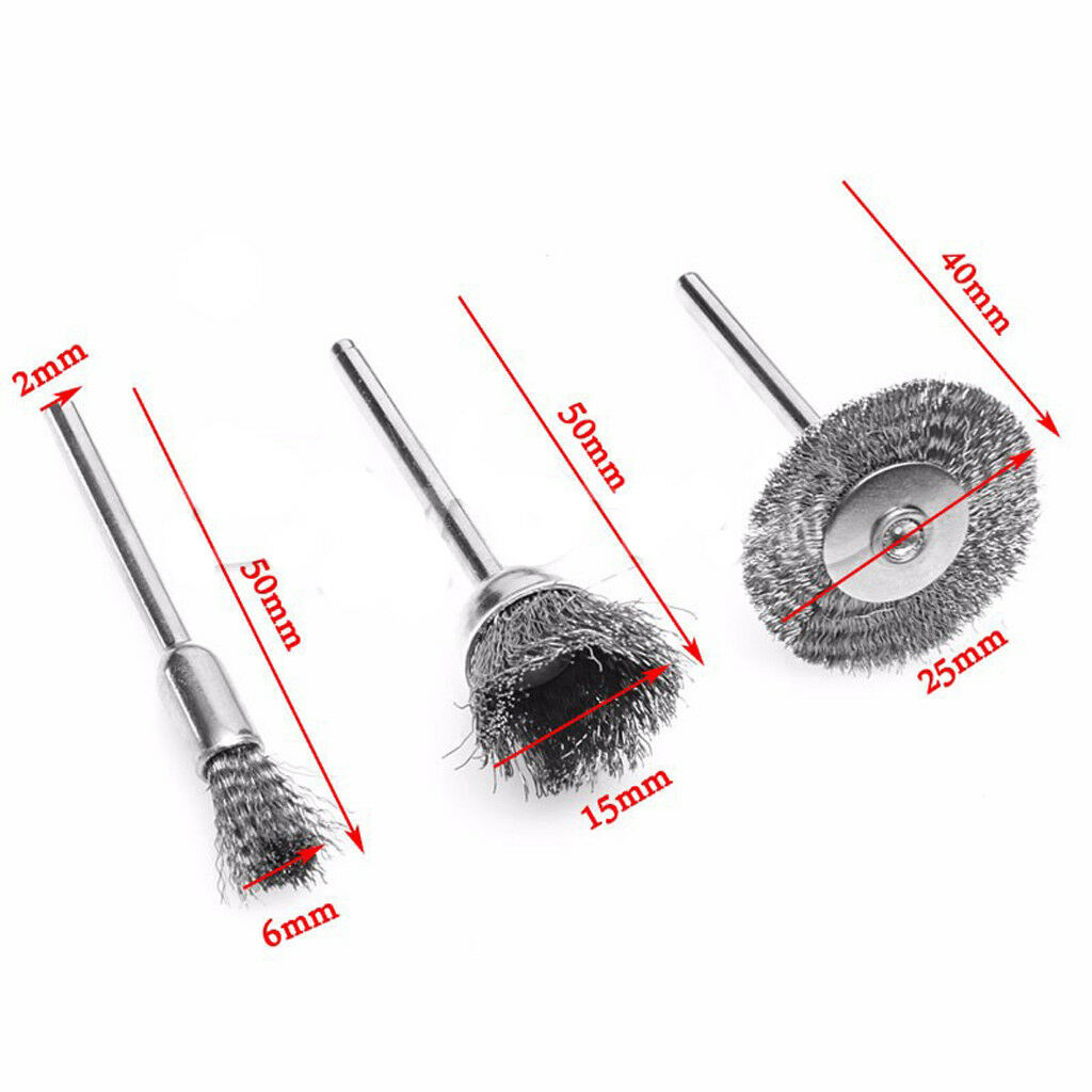 36Pcs/ Set Brass Steel Wire Wheel Shank Brush Cleaner Polishing Rotary Tool