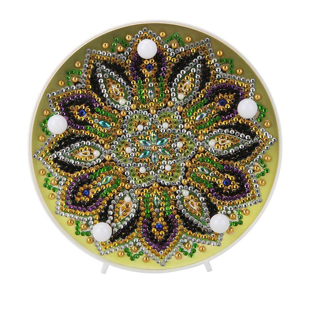 DIY Special Full Drill LED Diamond Painting Light Mandala Cross Stitch Lamp @