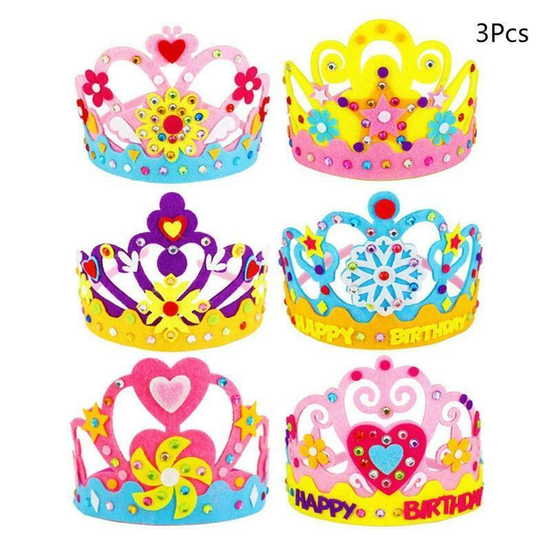 3PCS Handmade Home Party Supplies DIY Crown Hat Kit Accessories Headwear Craft