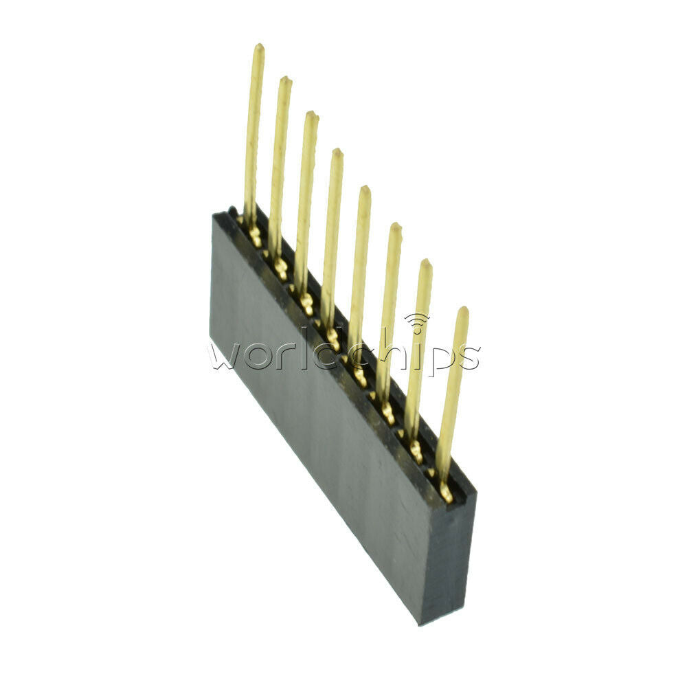 100pcs 2.54mm Pitch 8Pin Straight Single Row Stackable Female Header for Arduino