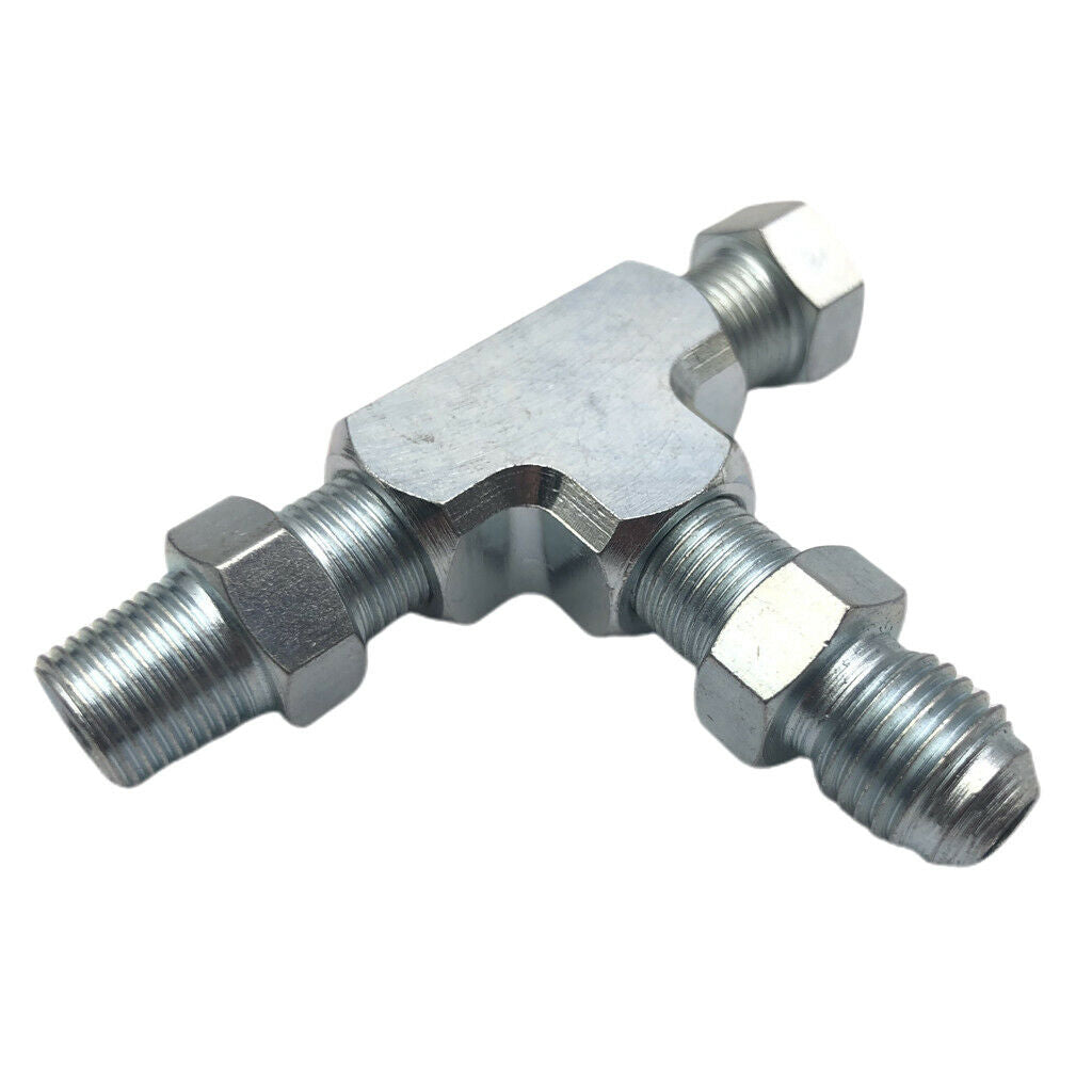Adapter Fitting 3 Way 1/8" NPT IFF to 4AN Block Oil Feed Pressure Sensor new