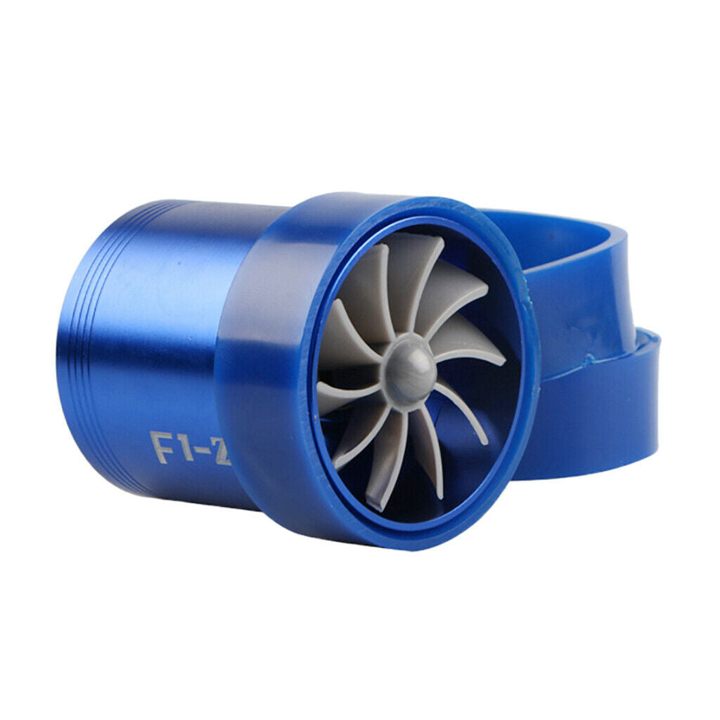 Car Turbo Charger Dual Fan Super Charger Turbo Easy installation Blue