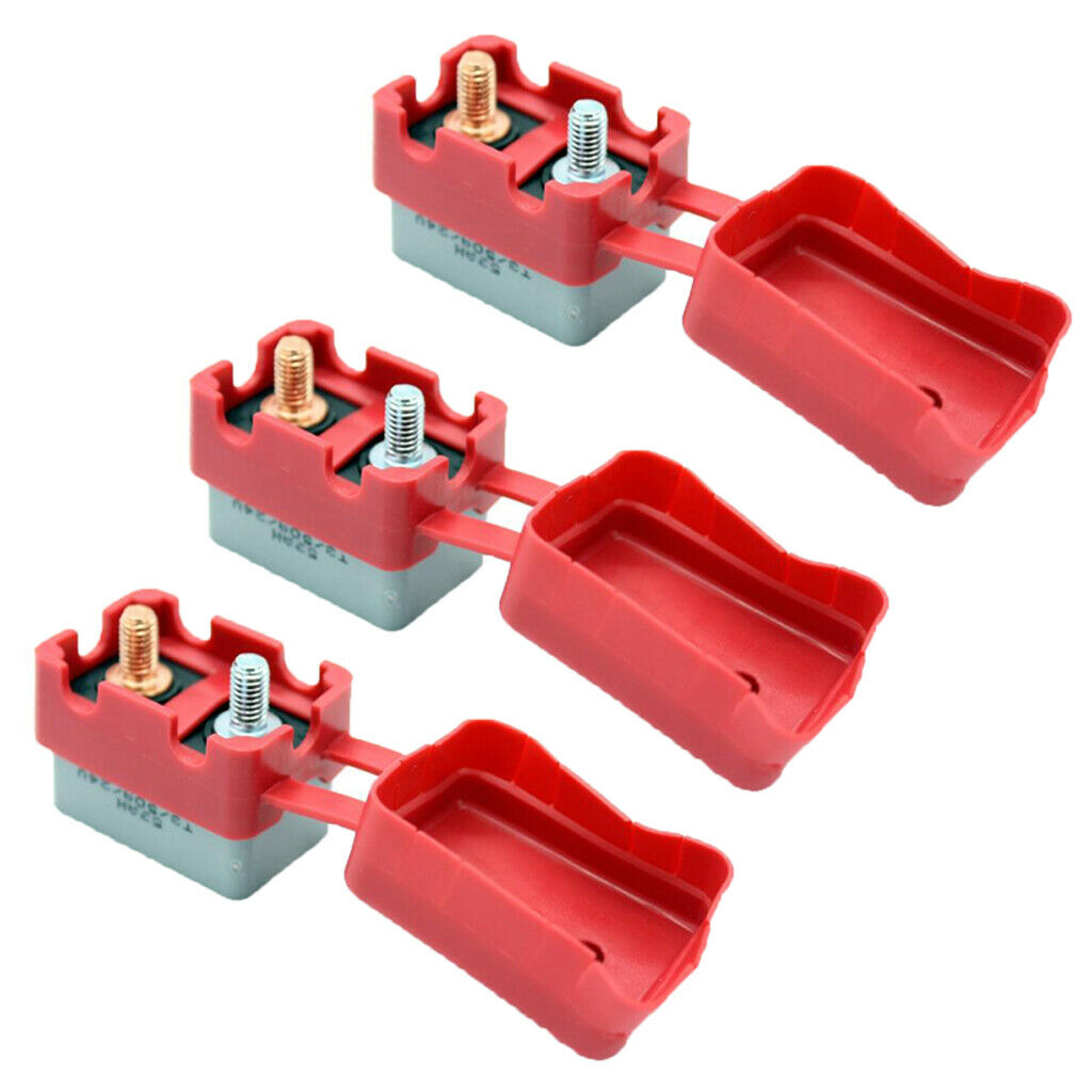 3pcs 12V-24V Car Boat Audio Circuit Breaker Manual Reset Fuseholder 50AMP