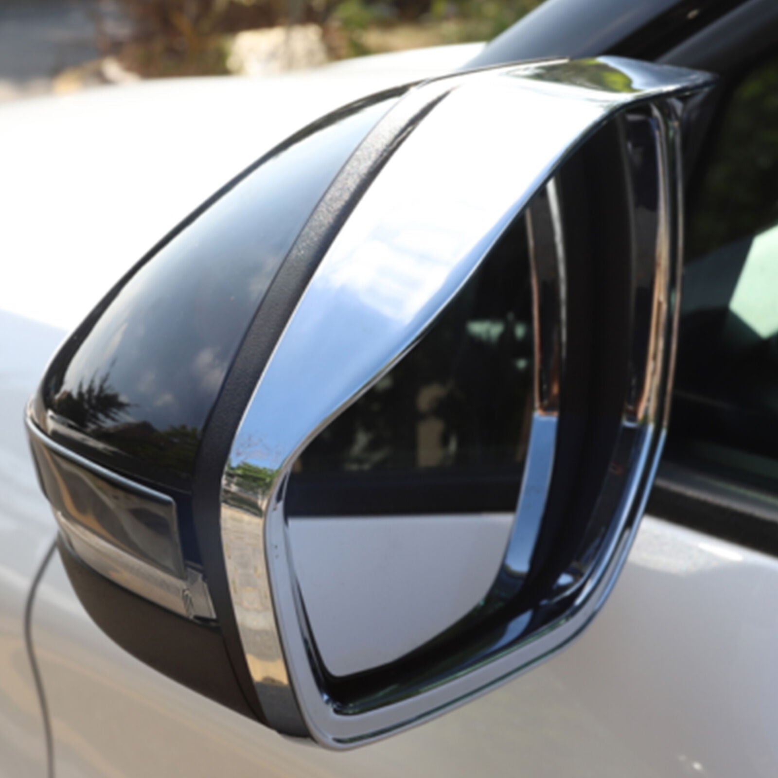 Chrome Side Rearview Mirror Rain Eyebrow Cover Trim For Hyundai Tucson 2022