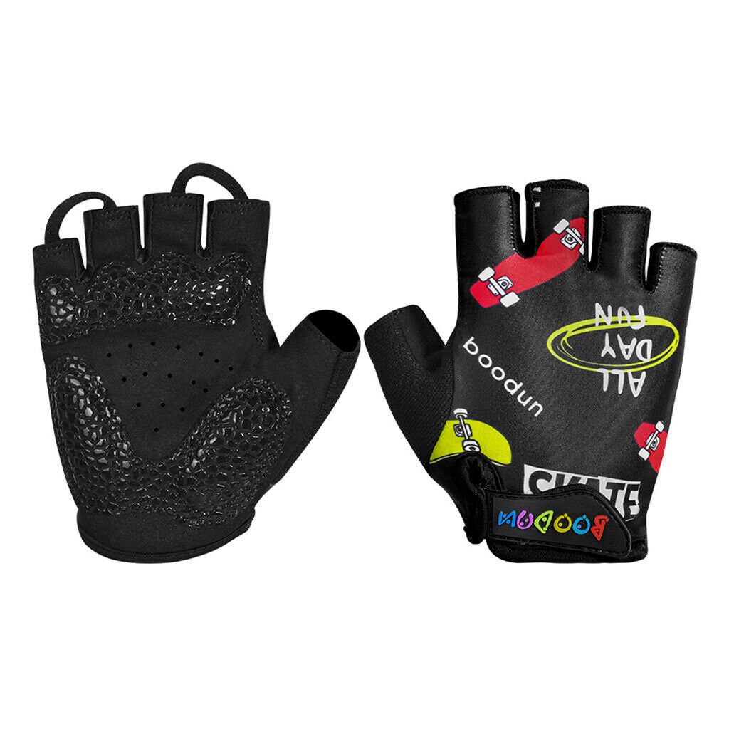 1 Pair Outdoor Riding Sports Fitness Short Finger Children Half Gloves D-L