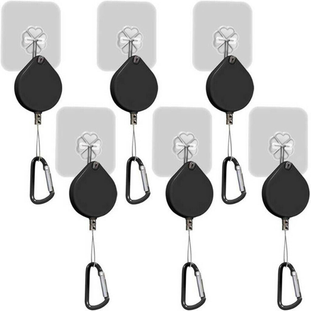 6 Packs Portable VR Cable Management Ceiling Pulley System Heavy Duty Black