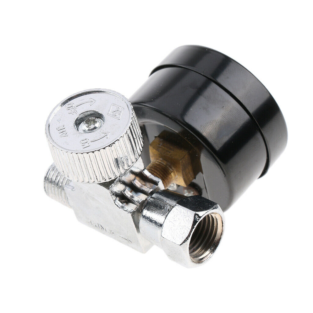 1/4'' Adjustable Mini Pressure Regulator Dial Gauge Spray Gun Air Control