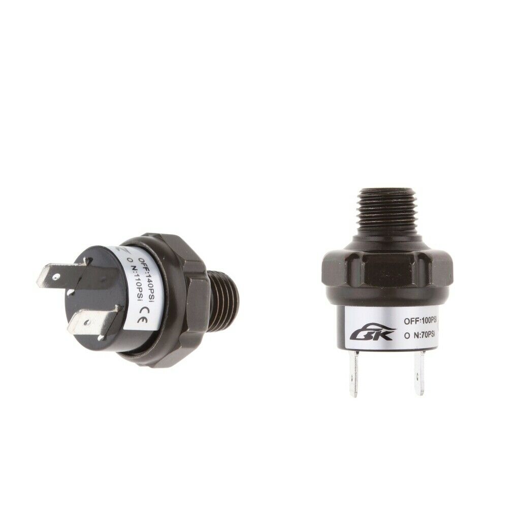 2Pcs 1/4 inch NPT Air Pressure Switch for 12 Volt Compressor Train Air Horn,