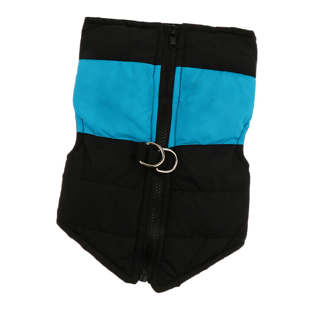 Dog Winter Warm Coat Vest Waterproof Jacket Down Vest Puppy Clothes  Blue M