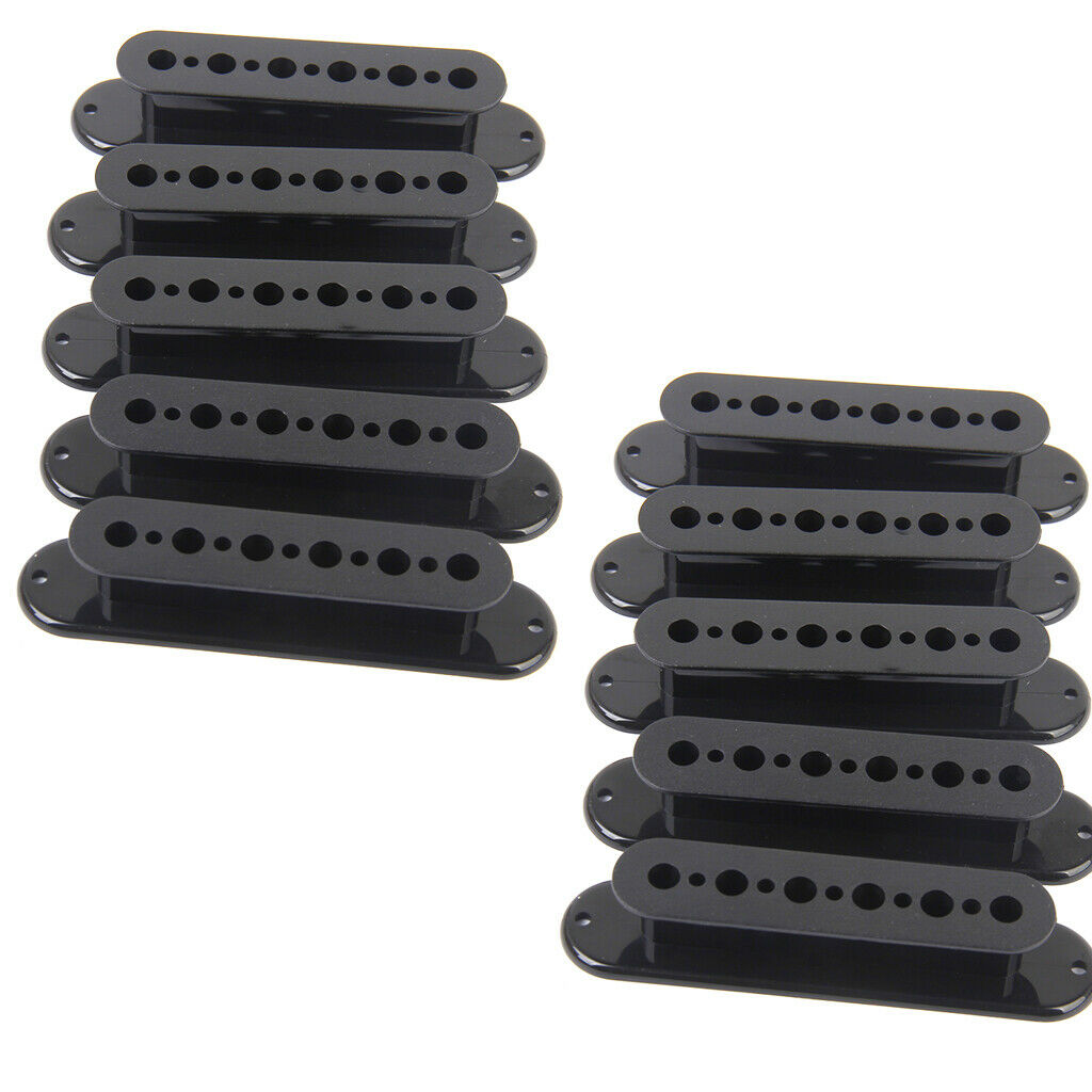 Plastic Guitar Pickup Coils 48 Mm Pole Spacing Guitar Accs Set of 10 Black