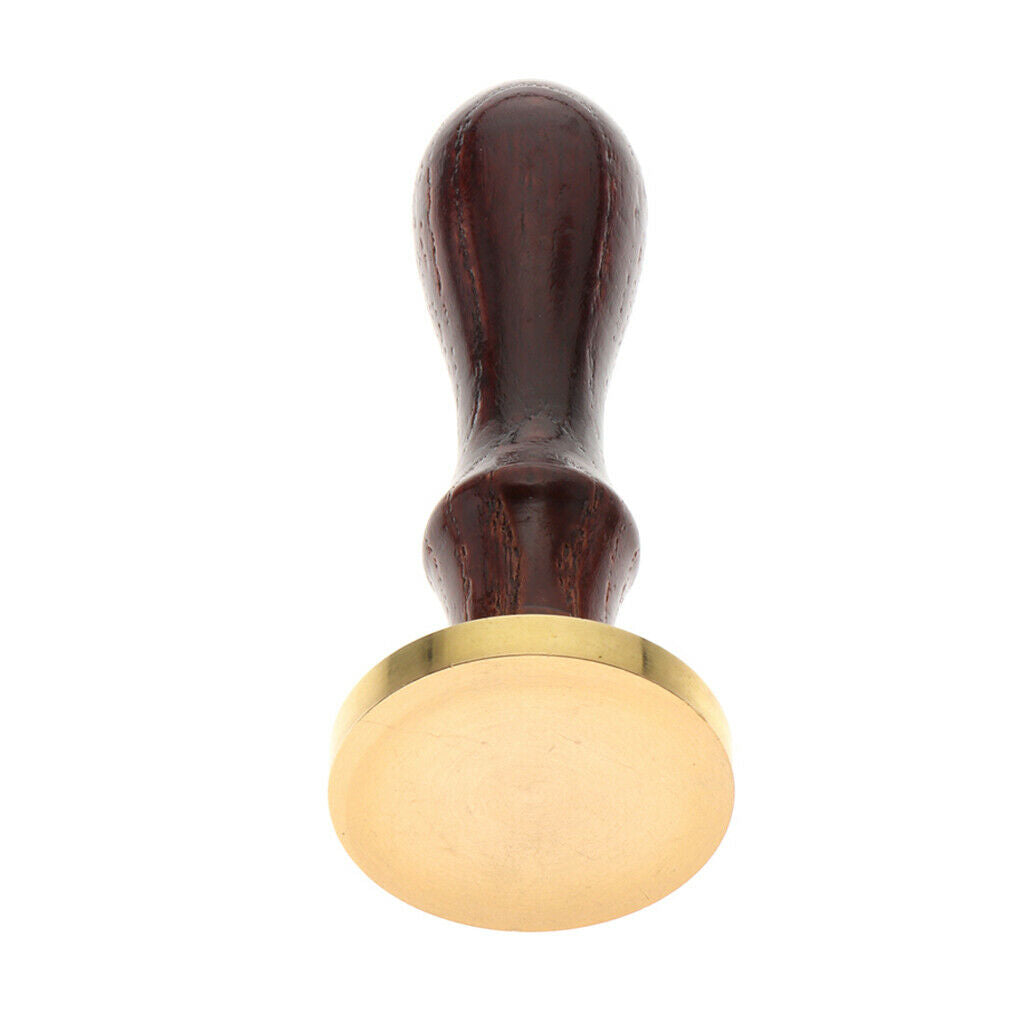Exquisite Copper Sealing Wax Seal Stamp Wood Handle Patternless 04