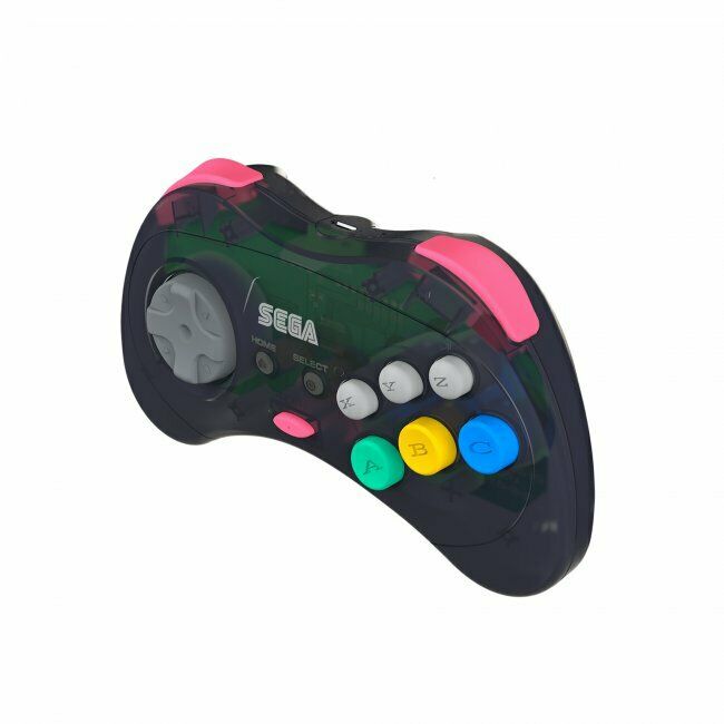 Retro-Bit Official SEGA SATURN Wireless 8-Button Gamepad Controller - Slate Gray