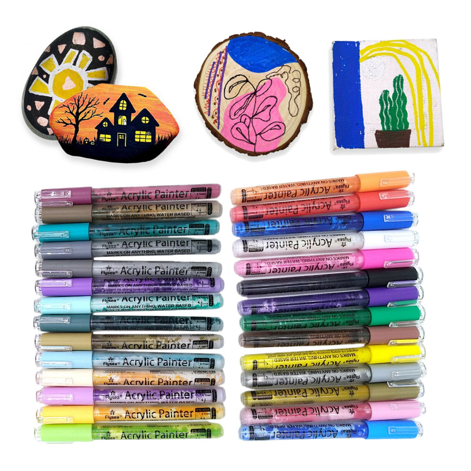 28x Acrylic Paint Pens Glass Metal Ceramic Painting Scrapbooking Markers