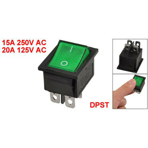 KCD4 DPST ON-OFF 4 Pin Terminals Rocker Boat Switch 15A/20A AC 250V/125V P8C4C4