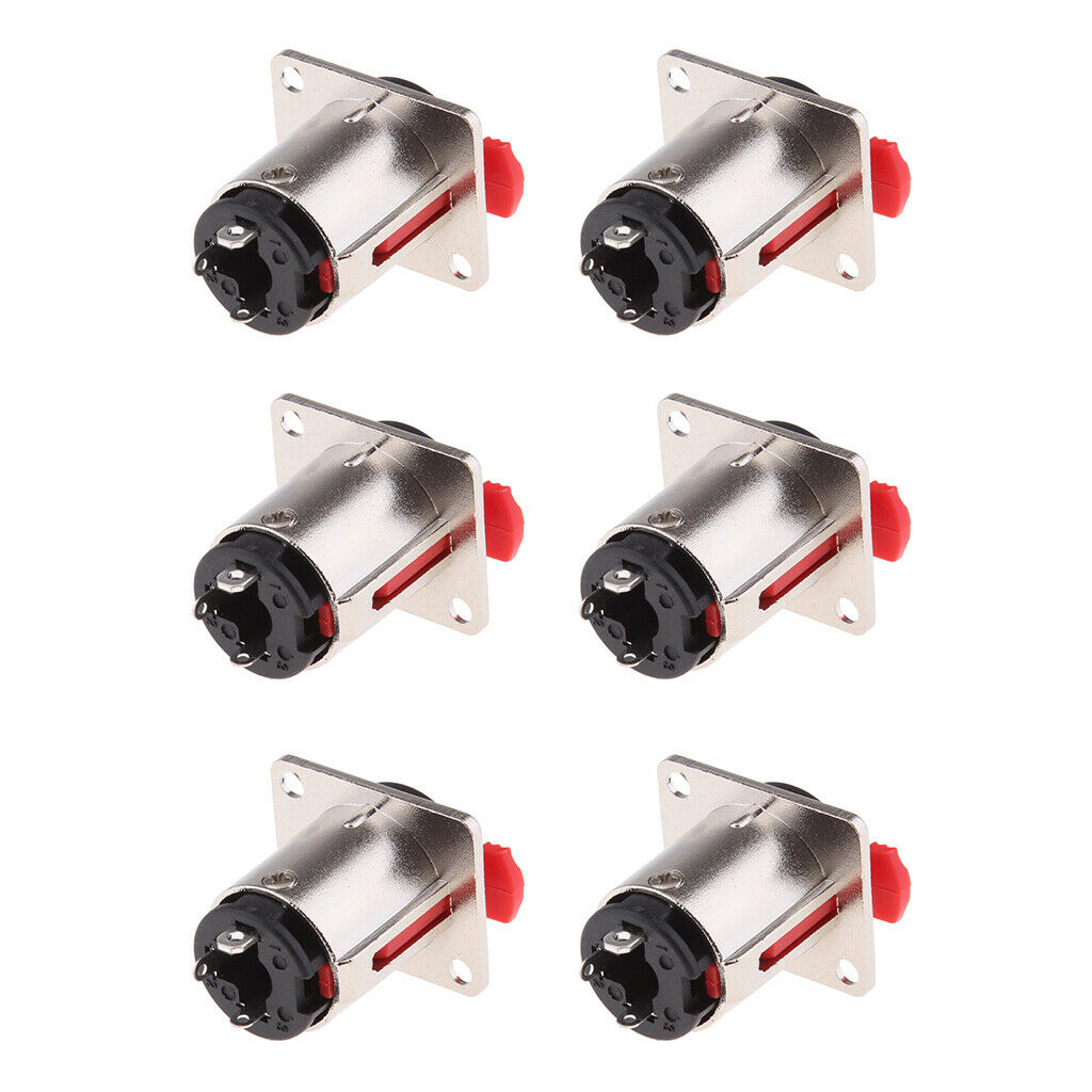 6 Pieces 6.35mm 1/4 Inch Female Stereo Audio Jack Chassis Bracket