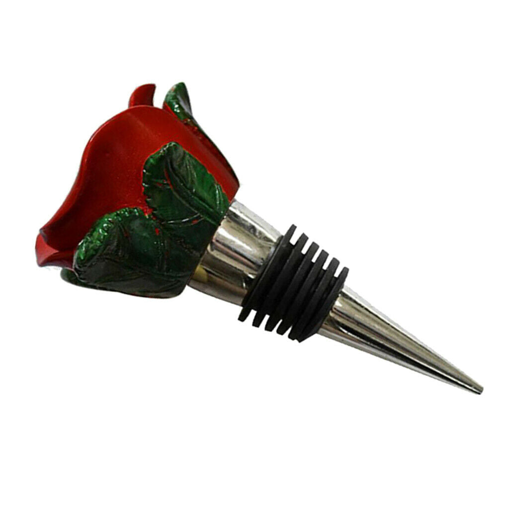 Flower Shaped Wine Bottle Stopper Sealer Cover   Bar Tool Red